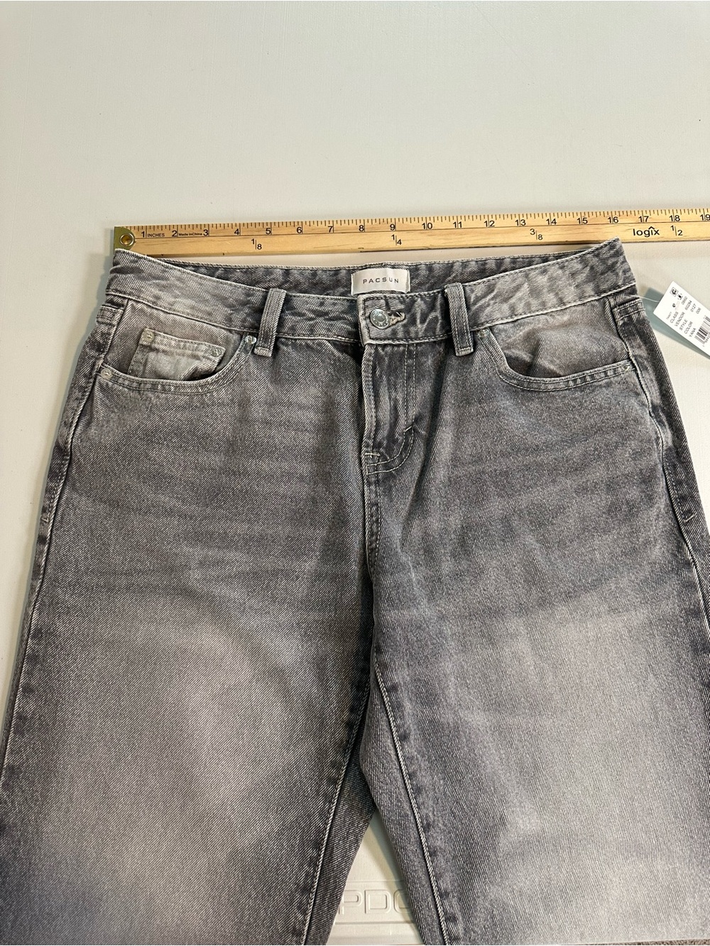 Pacsun Jade Low Rise Bootcut Rigid Jeans Distressed Light Gray Size 28 NWT - Picture 6 of 12